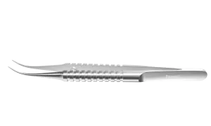 145R 4-186S Tennant Curved Tying Forceps, Extra-Delicate Tips, for 9-0 To 11-0 Sutures, Round Handle, Length 107 mm, Stainless Steel