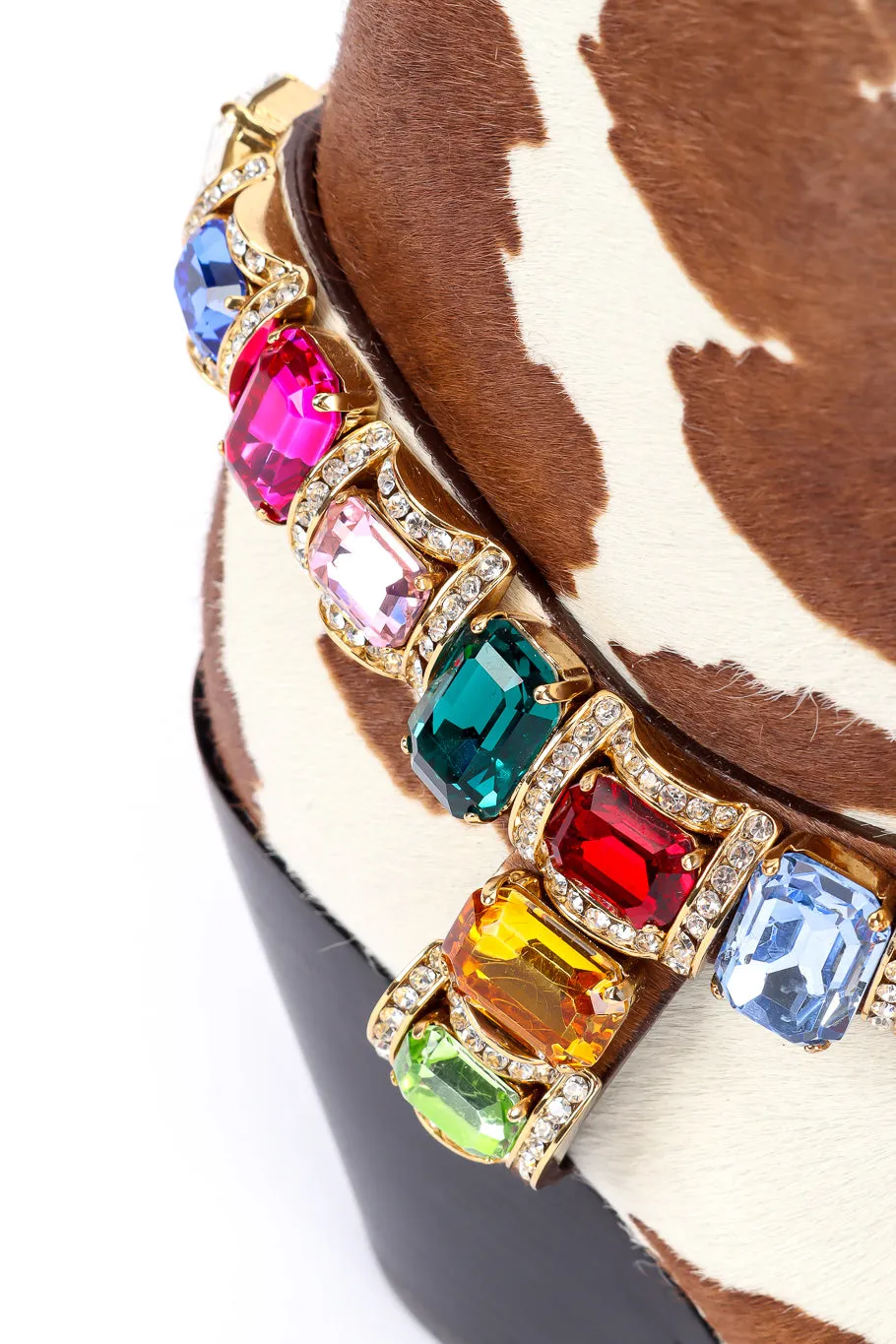 2018 F/W Bejeweled Pony Hair Boots