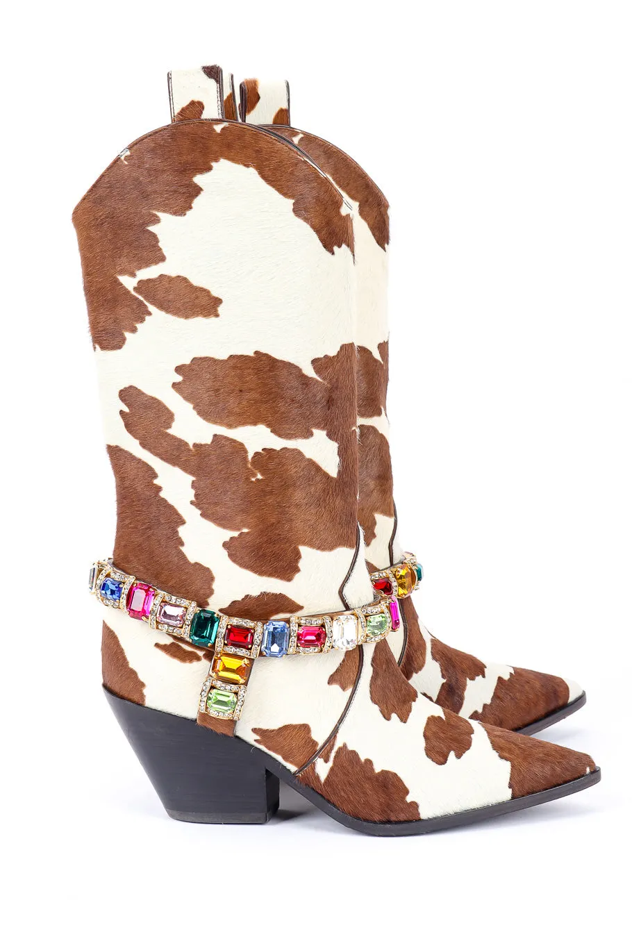 2018 F/W Bejeweled Pony Hair Boots
