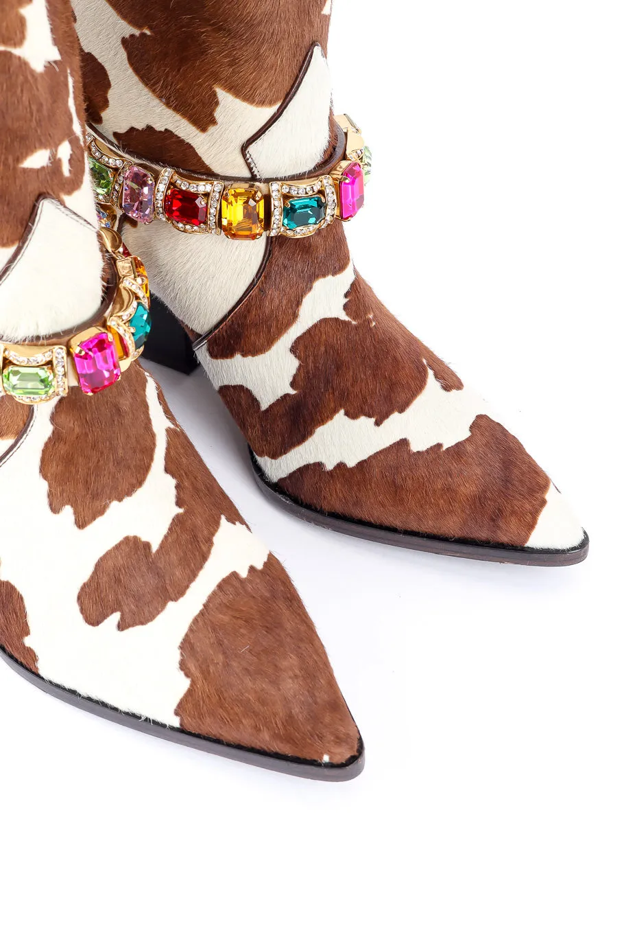 2018 F/W Bejeweled Pony Hair Boots