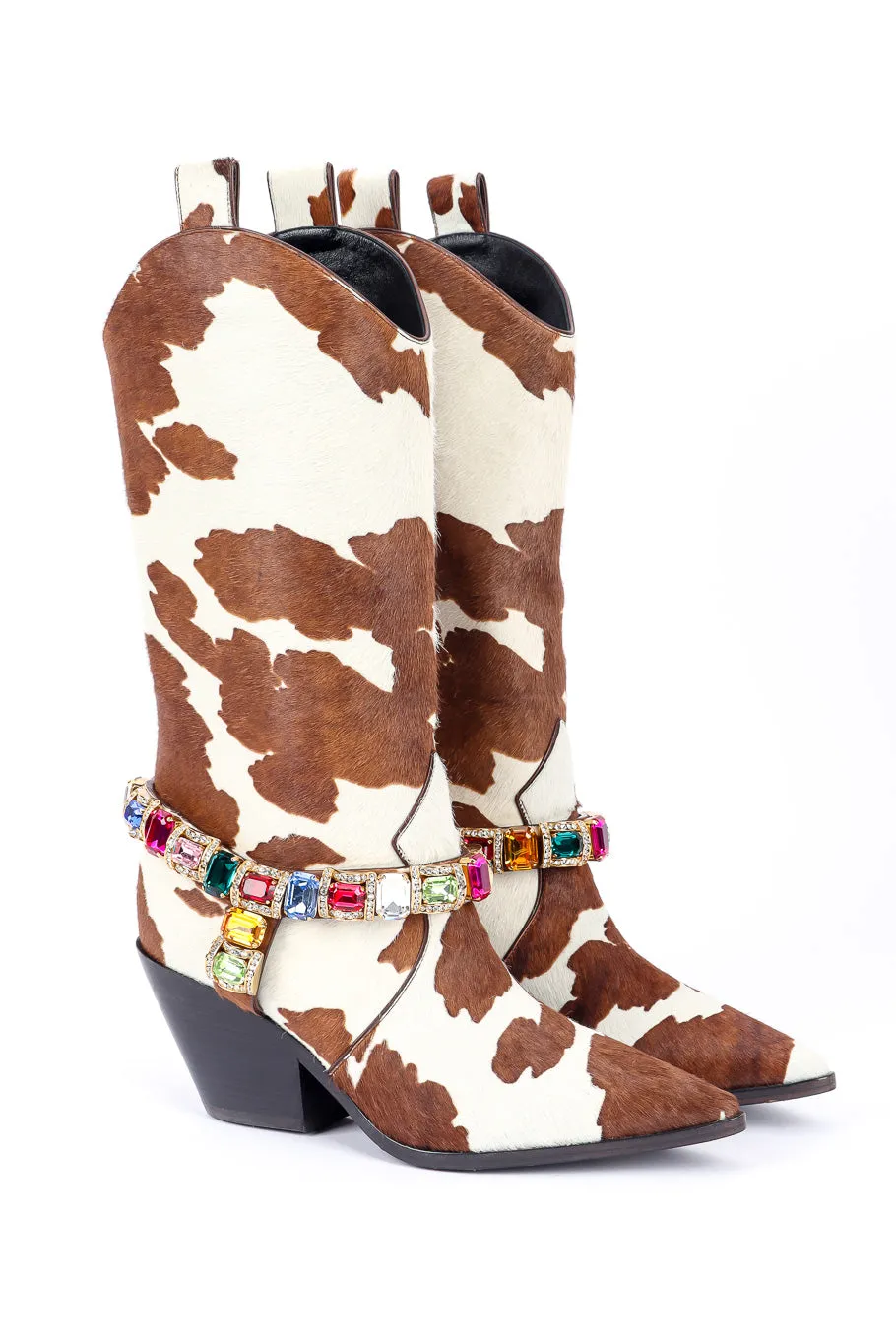 2018 F/W Bejeweled Pony Hair Boots