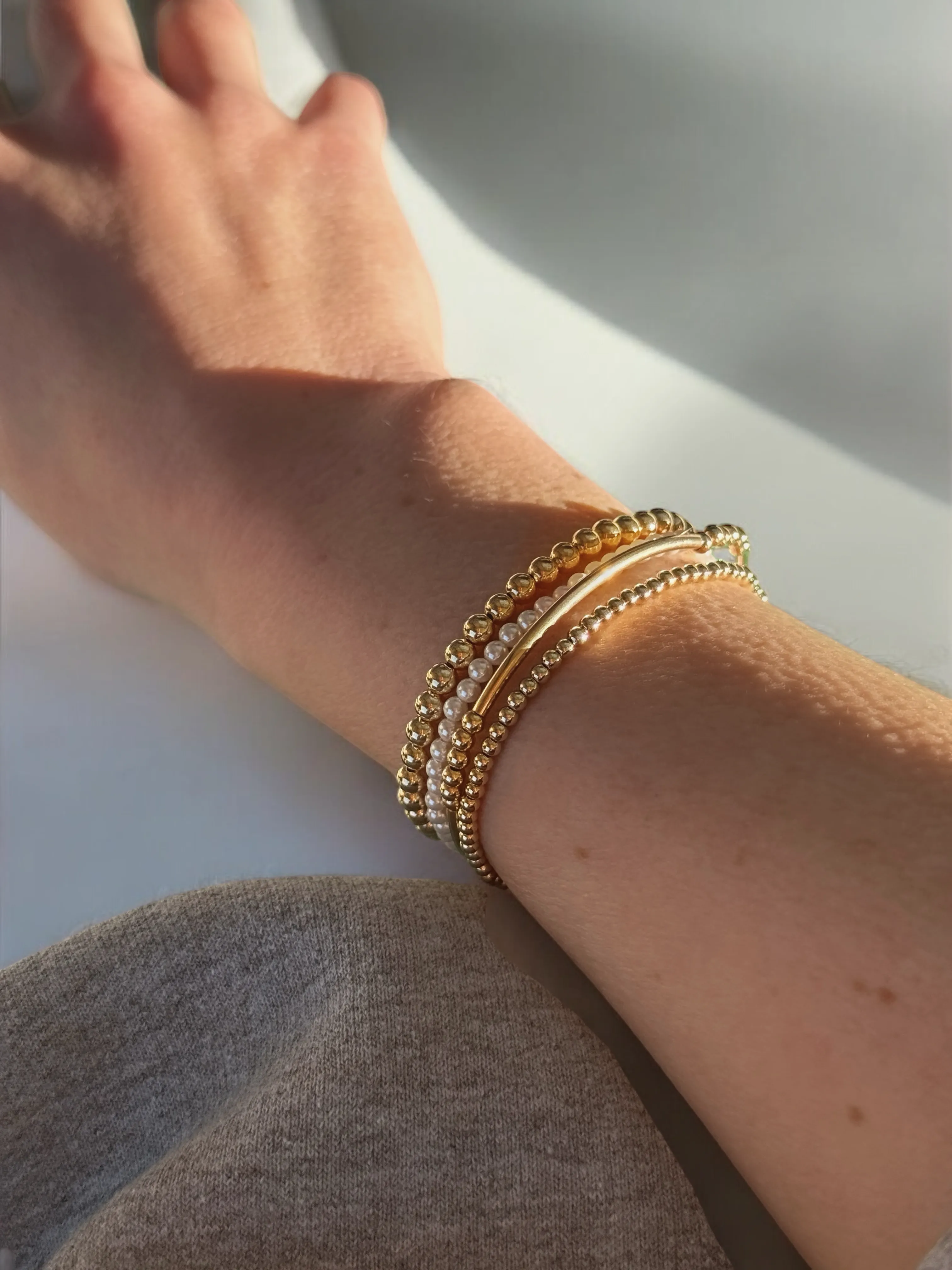 2.5mm Gold Bead Bracelet - 14k Gold Filled