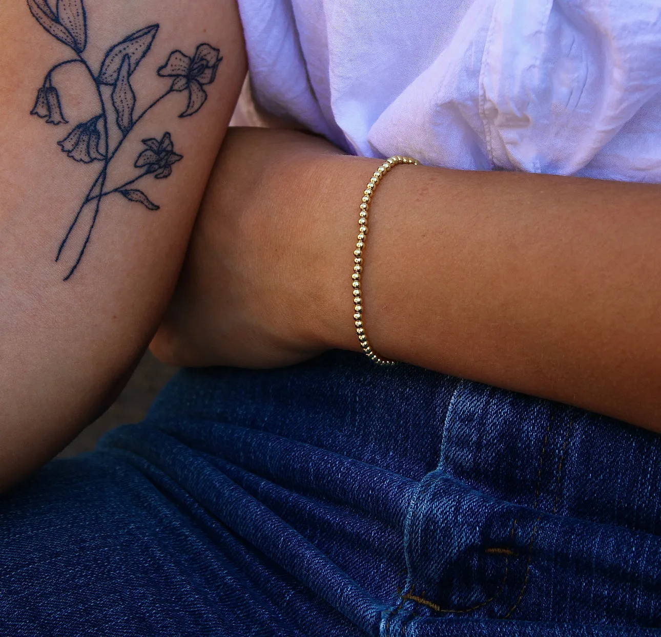 2.5mm Gold Bead Bracelet - 14k Gold Filled