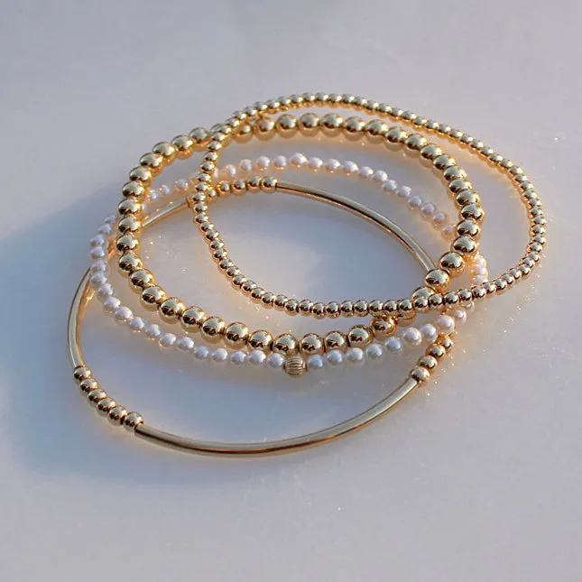 2.5mm Gold Bead Bracelet - 14k Gold Filled