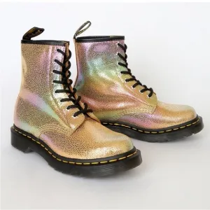 4 Girls Dr. Marten’s Pascal J 1460 Irridescent Pebbled Rainbow Boots
