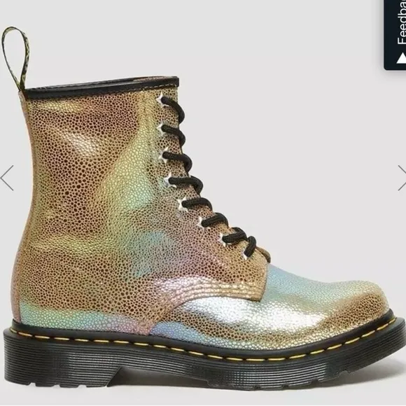 4 Girls Dr. Marten’s Pascal J 1460 Irridescent Pebbled Rainbow Boots