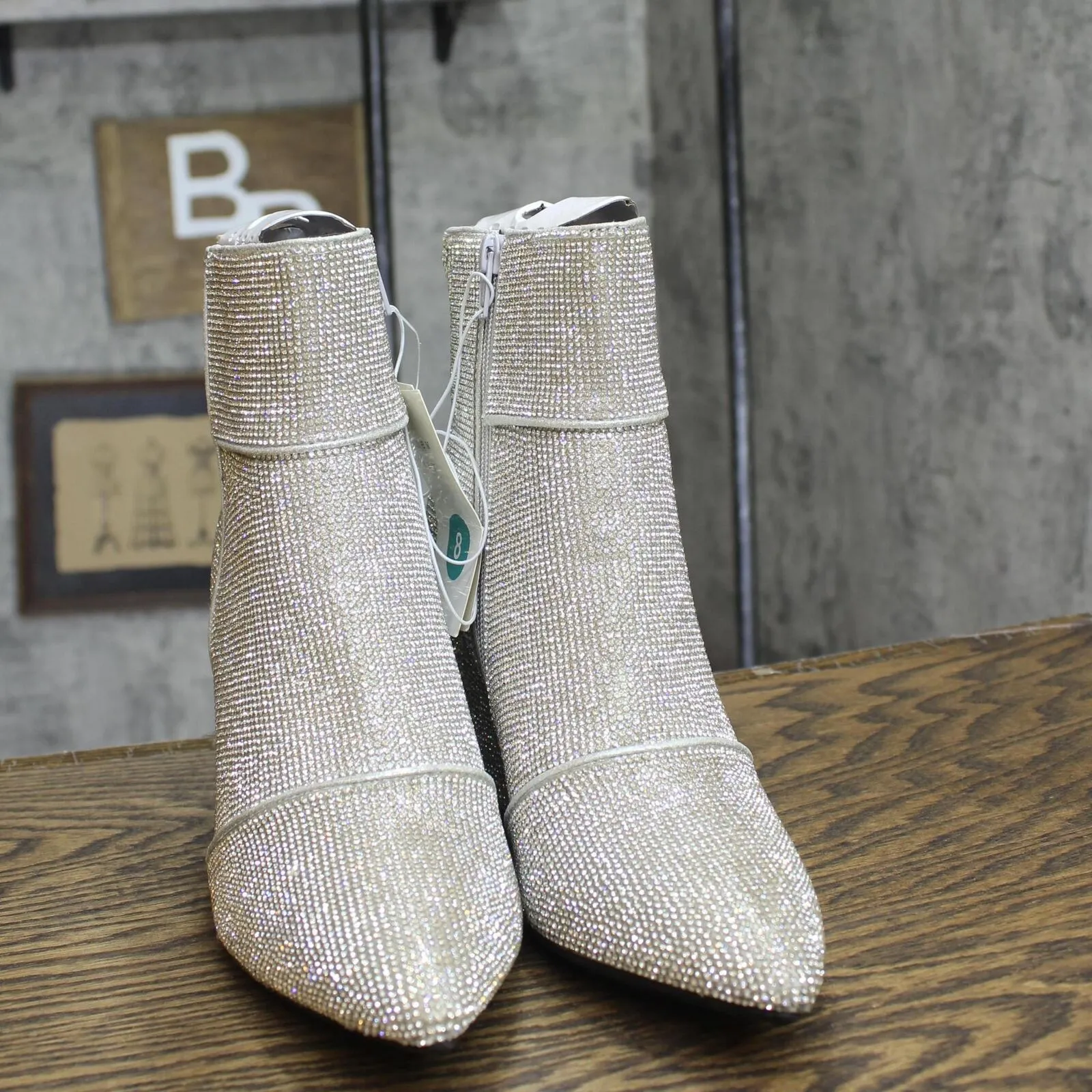 A New Day Womens Cailin Ankle Boots 90511490 Silver Gray 8M