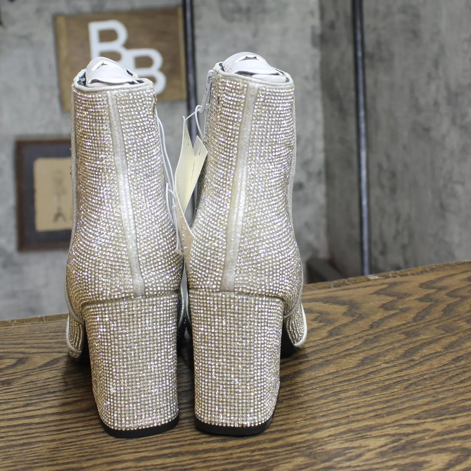 A New Day Womens Cailin Ankle Boots 90511490 Silver Gray 8M
