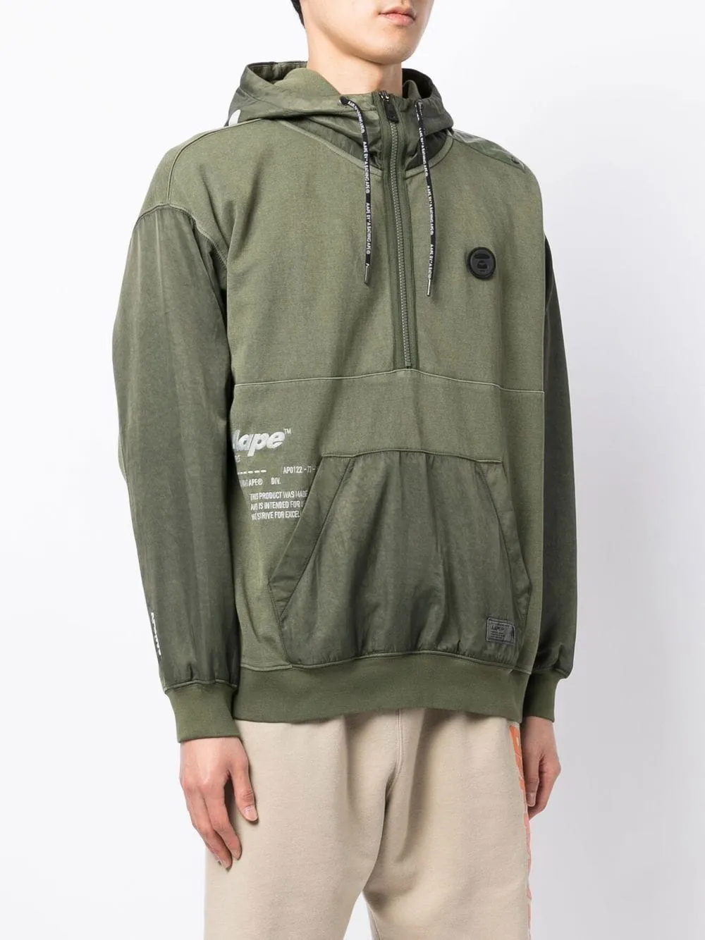 AAPE BY *A BATHING APE® half-zip logo hoodie