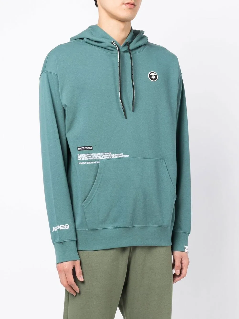 AAPE BY *A BATHING APE® logo-patch rib-rimmed hoodie