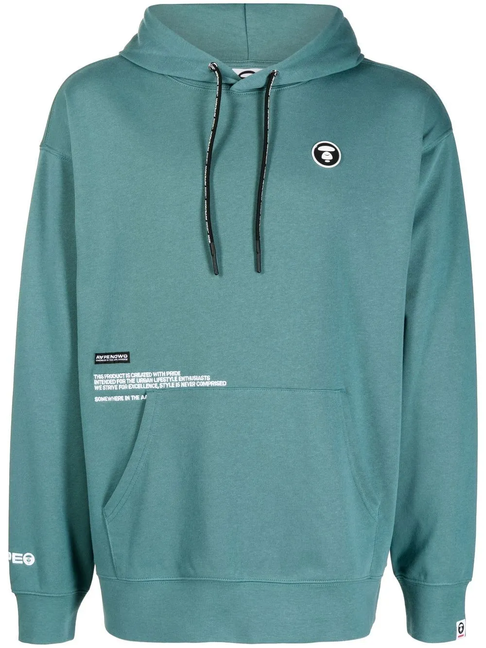 AAPE BY *A BATHING APE® logo-patch rib-rimmed hoodie