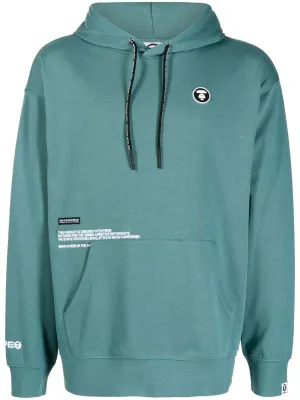AAPE BY *A BATHING APE® logo-patch rib-rimmed hoodie
