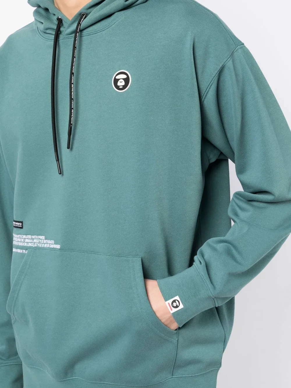 AAPE BY *A BATHING APE® logo-patch rib-rimmed hoodie
