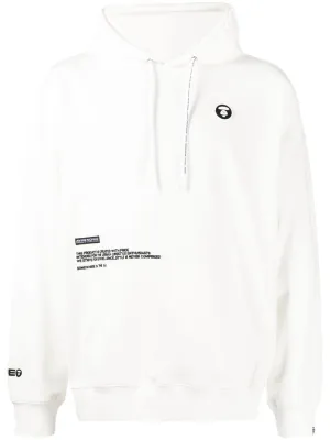 AAPE BY *A BATHING APE® logo-patch rib-rimmed hoodie