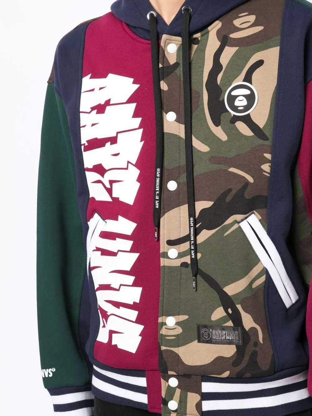 AAPE BY *A BATHING APE® panelled button-up hoodie