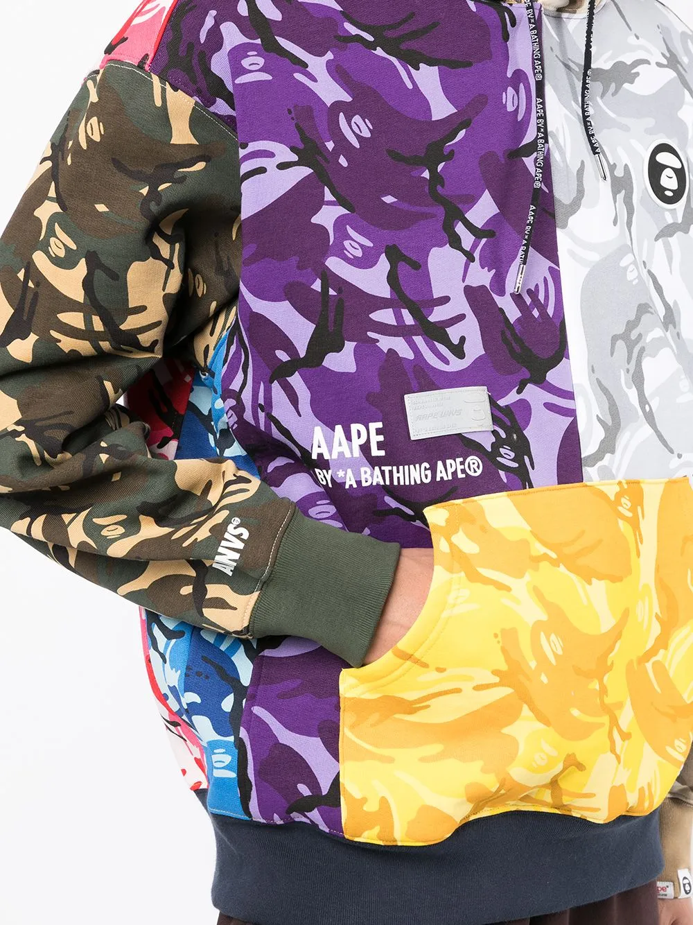AAPE BY *A BATHING APE® panelled camouflage-print hoodie