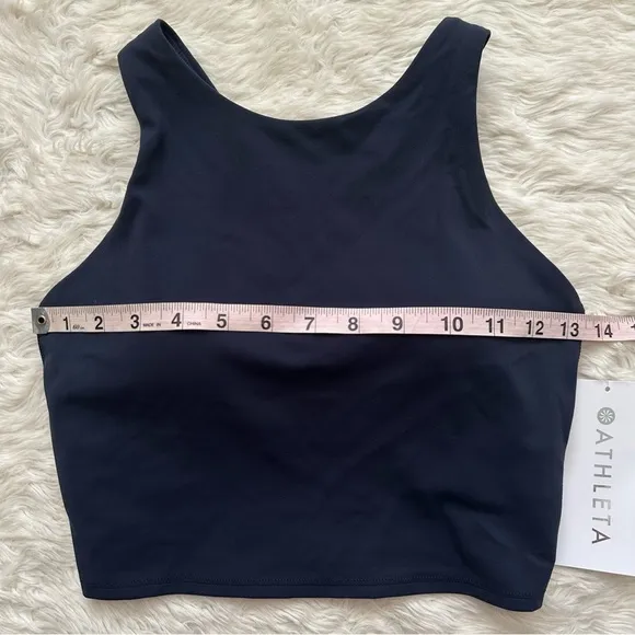 Athleta Sports Bra Conscious Crop Bra In Powervita D-DD Navy XS NWT New