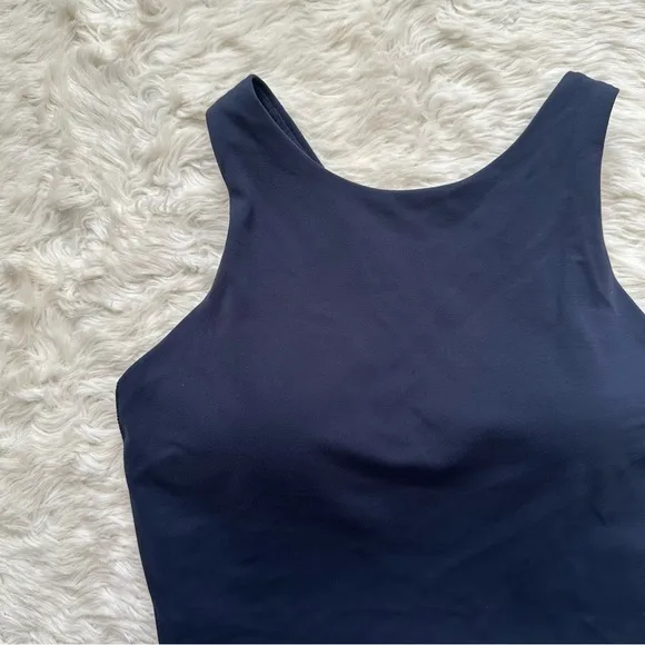 Athleta Sports Bra Conscious Crop Bra In Powervita D-DD Navy XS NWT New