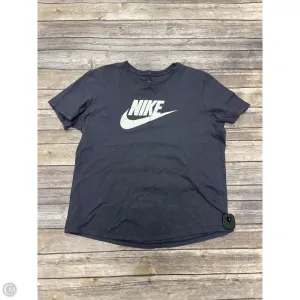 Athletic Top Short Sleeve By Nike In Blue, Size: L