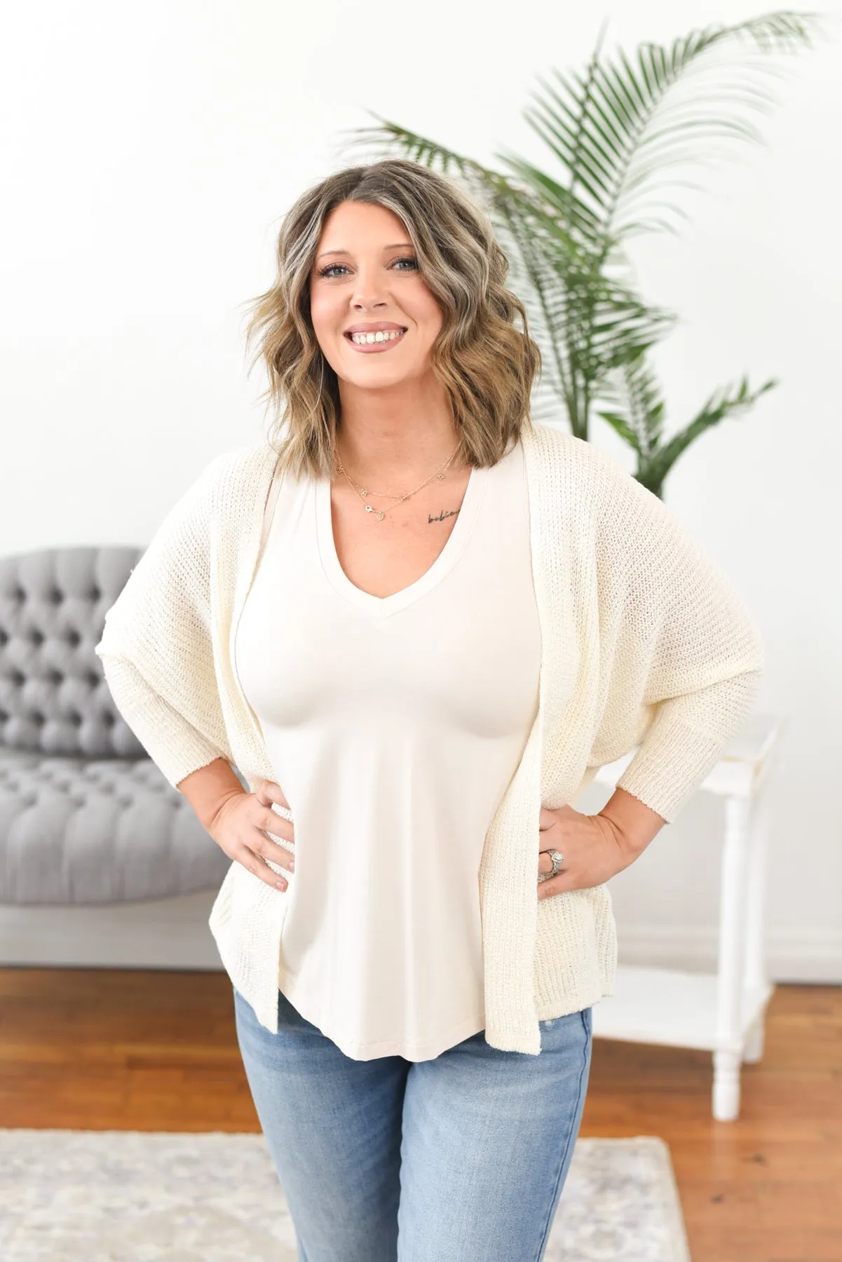 Audrey Dolman Sleeve Knit Cardigan