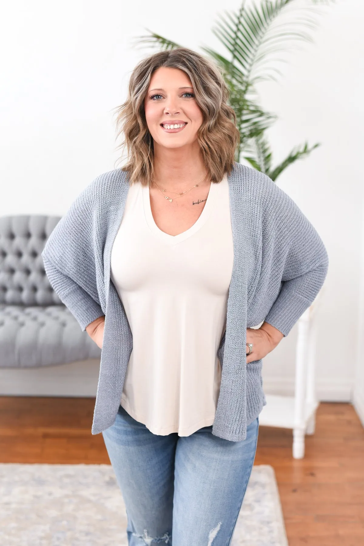 Audrey Dolman Sleeve Knit Cardigan