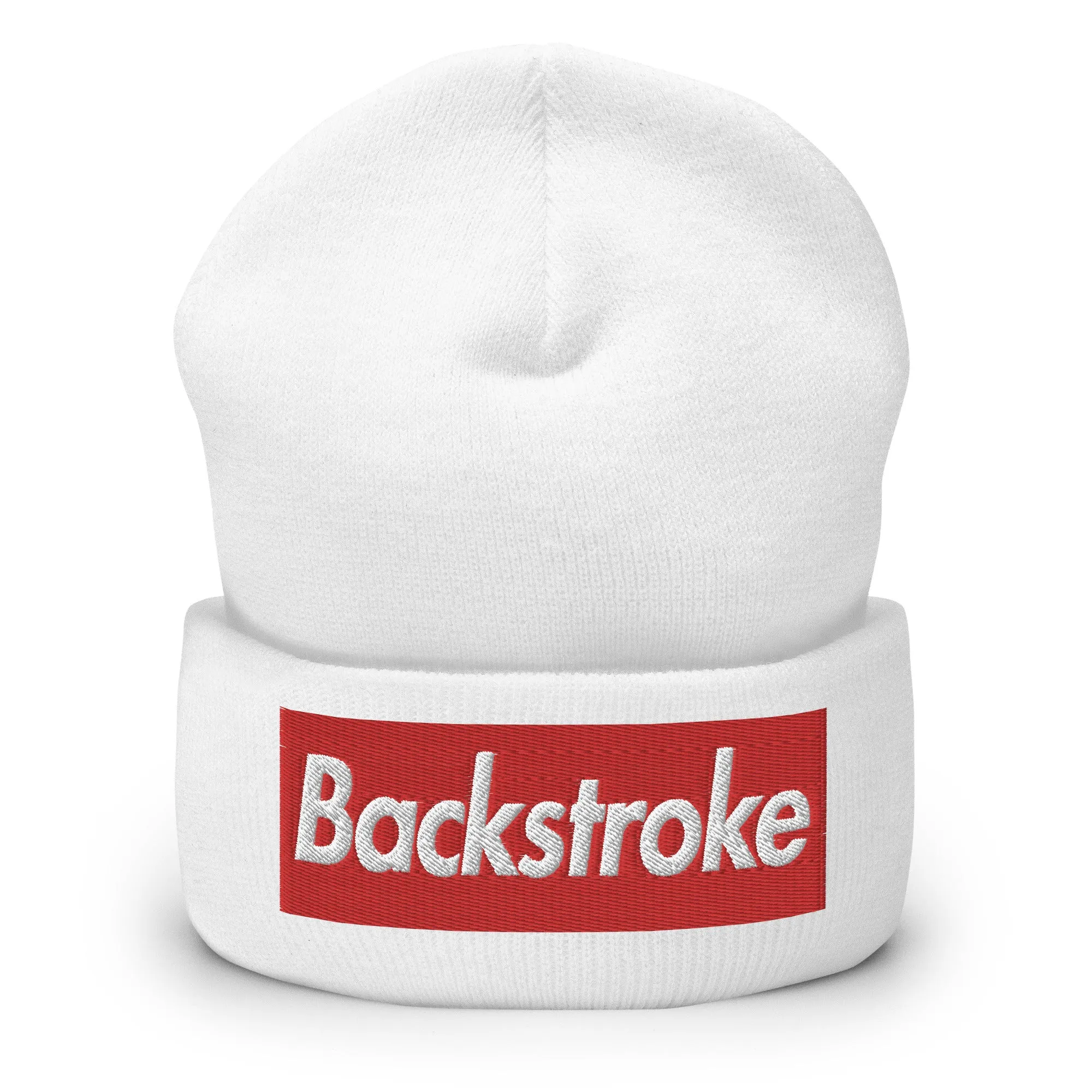 Backstroke Swimmer Cuffed Embroidered Beanie