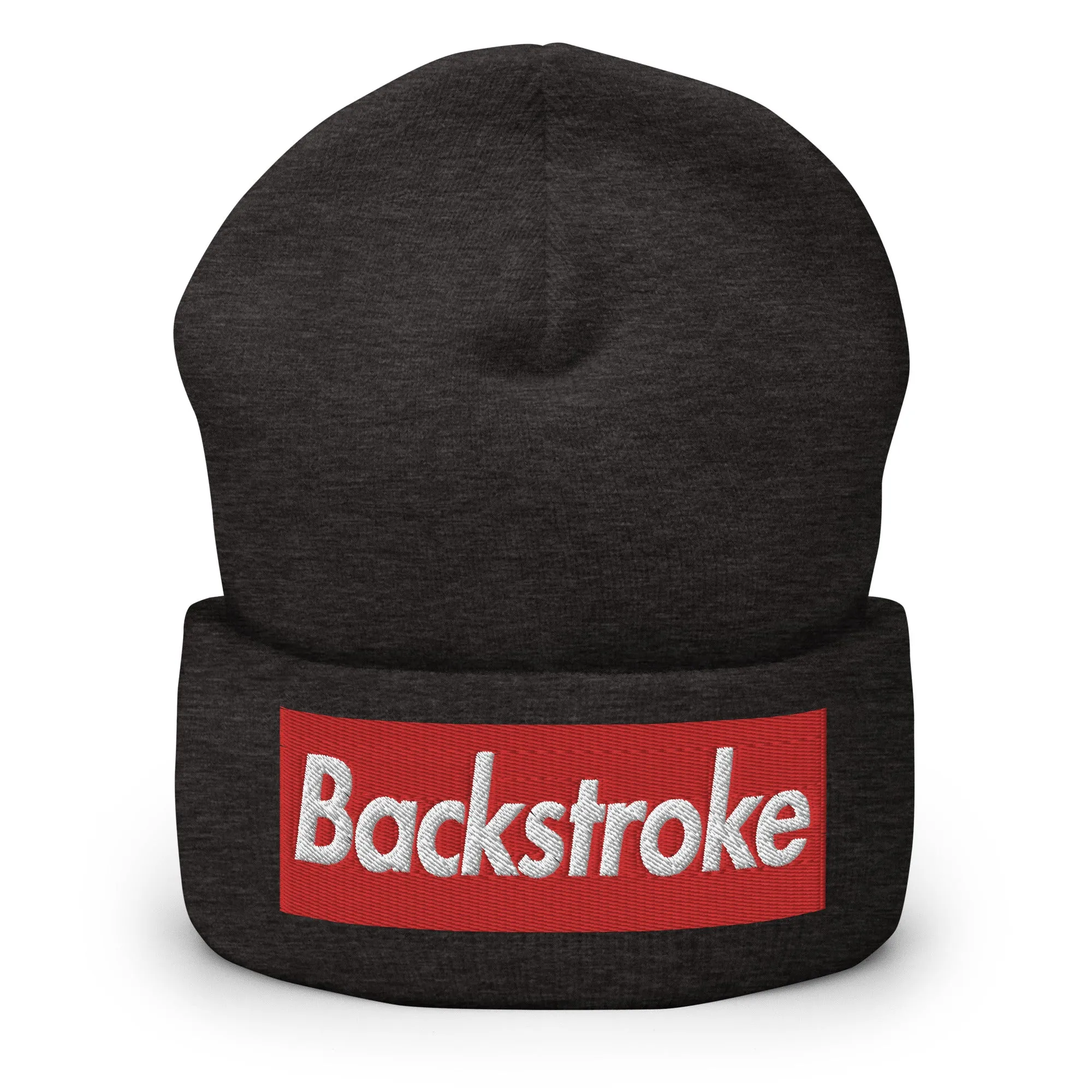 Backstroke Swimmer Cuffed Embroidered Beanie