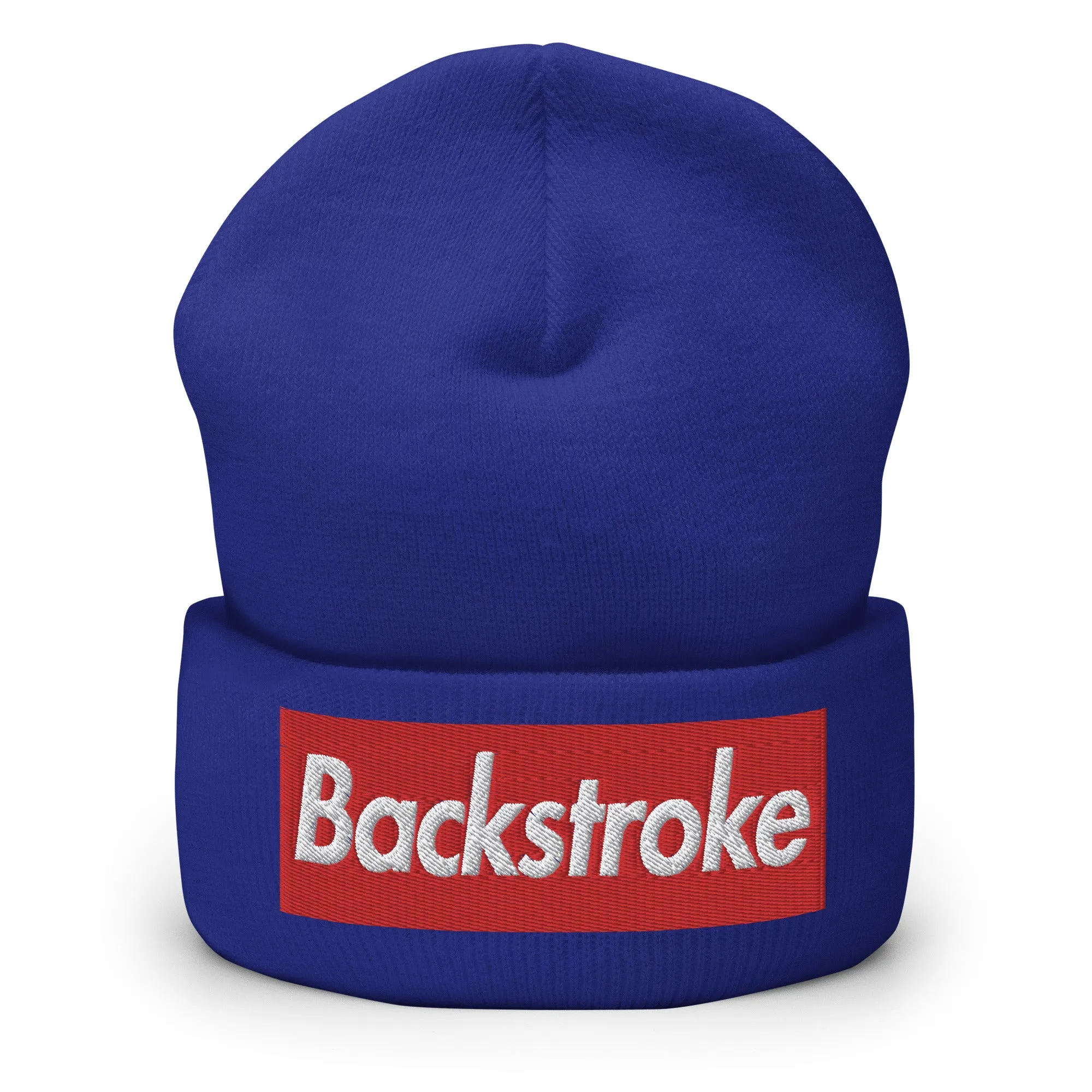 Backstroke Swimmer Cuffed Embroidered Beanie