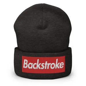 Backstroke Swimmer Cuffed Embroidered Beanie