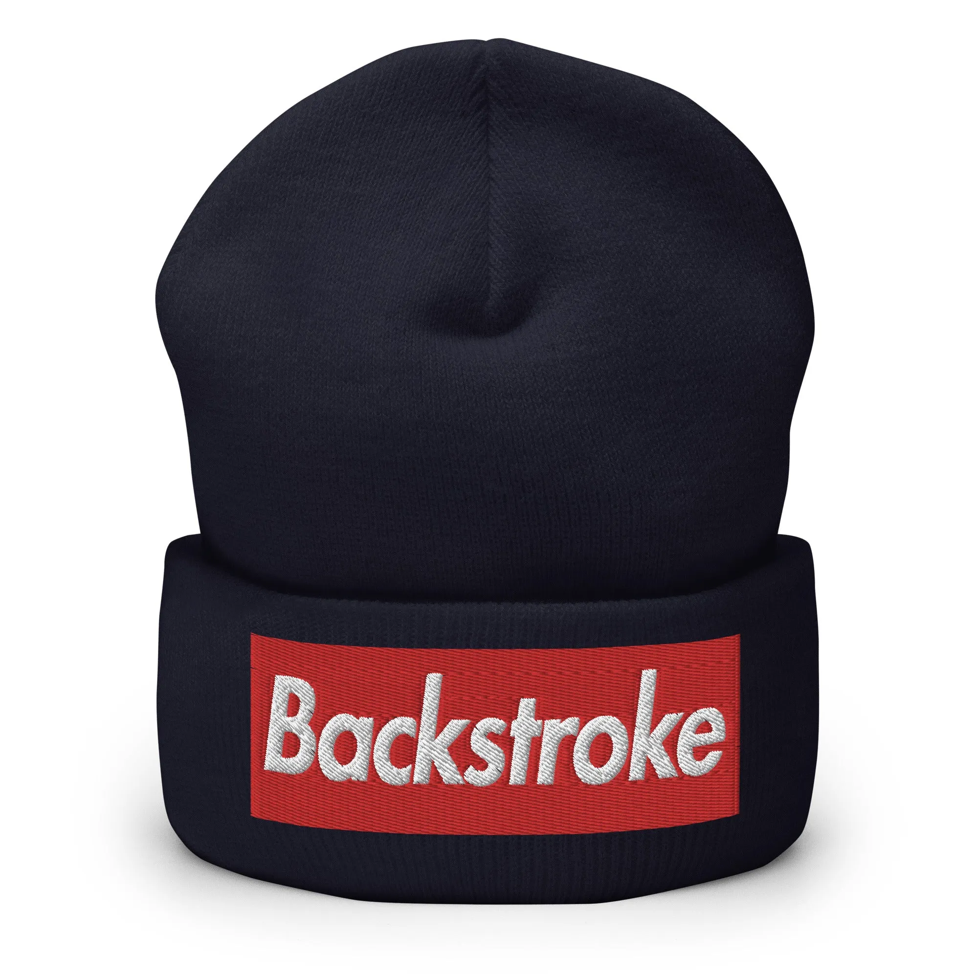 Backstroke Swimmer Cuffed Embroidered Beanie