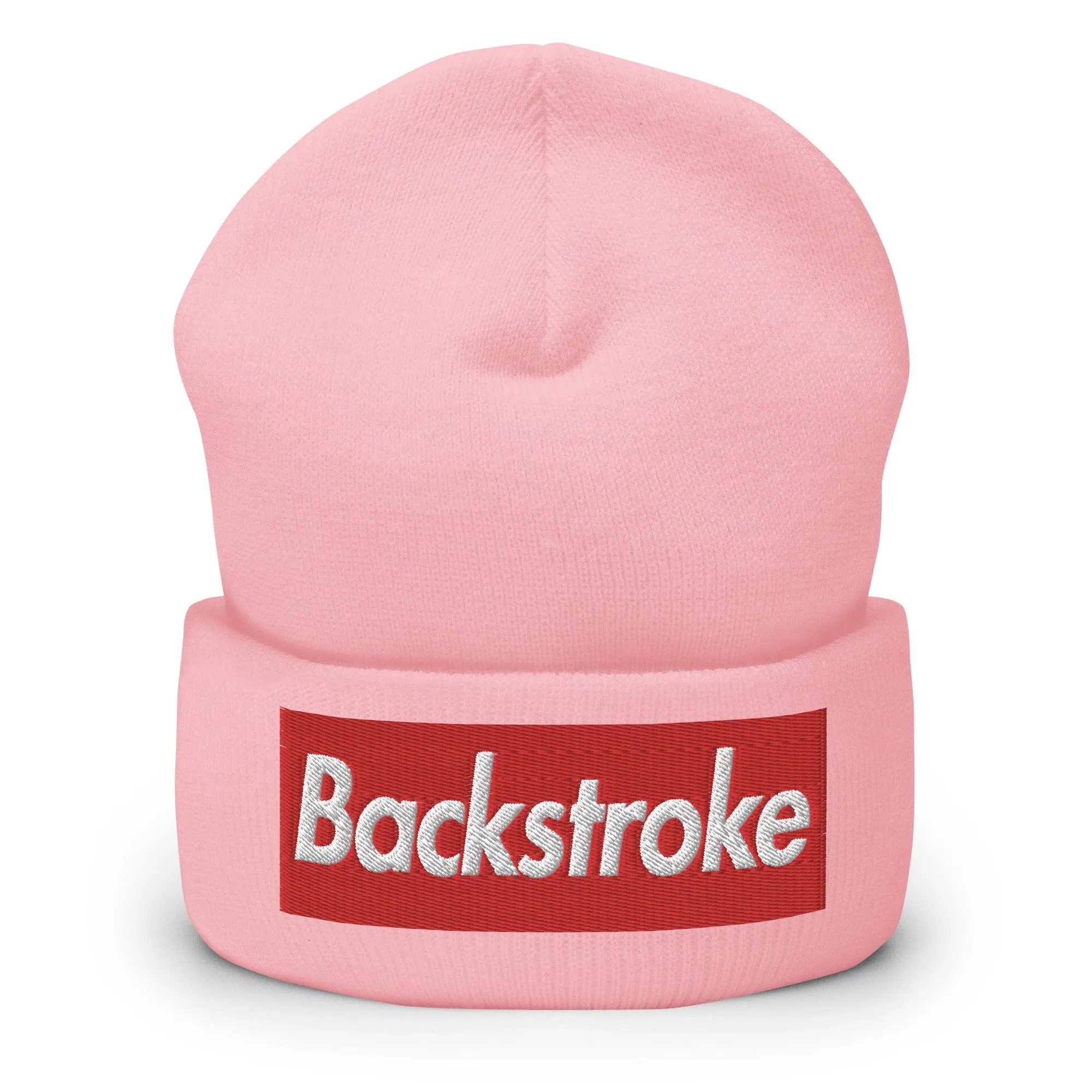 Backstroke Swimmer Cuffed Embroidered Beanie