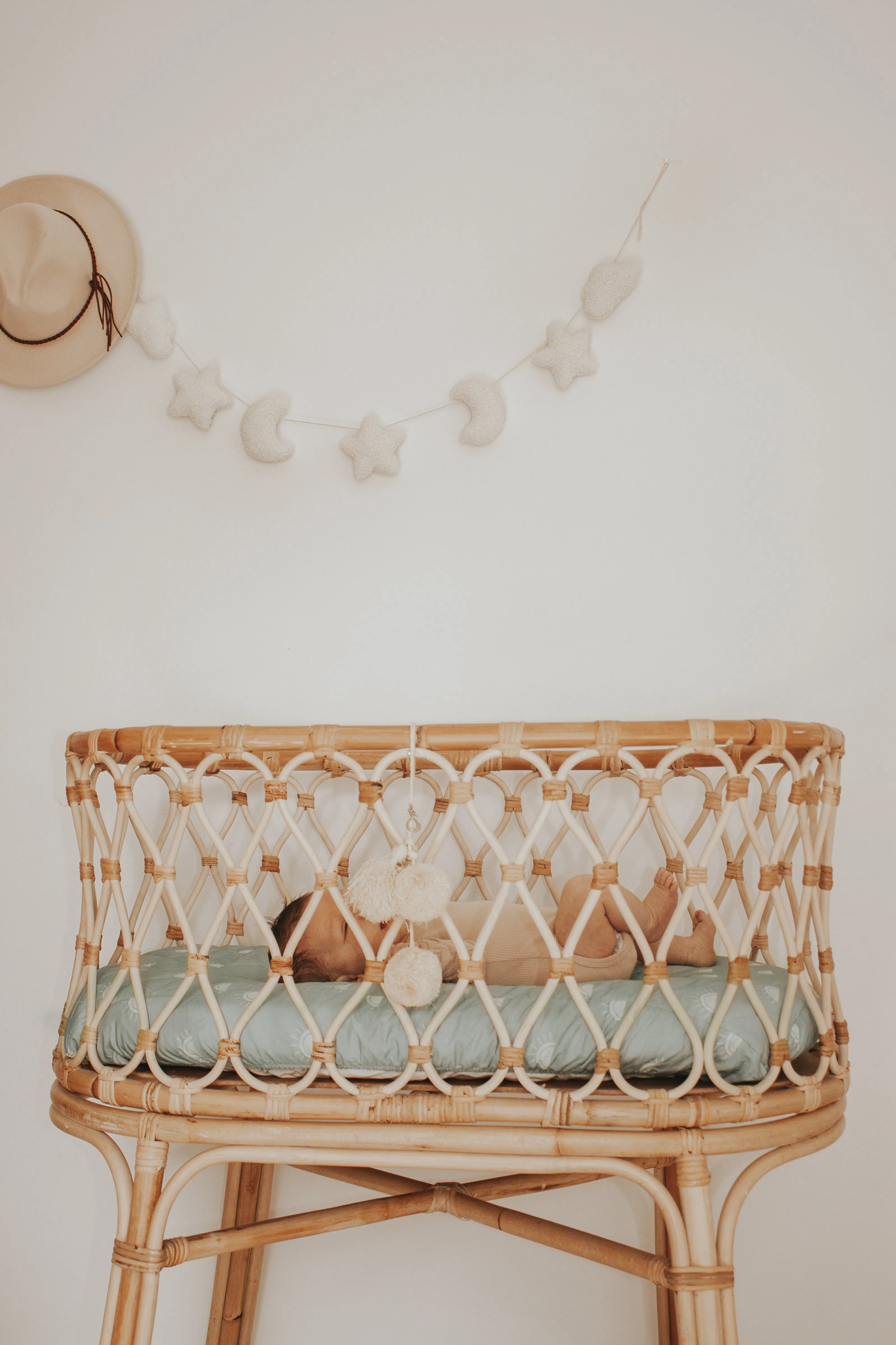 Bambella Waterproof Bassinet Sheet | Sage Sunshine