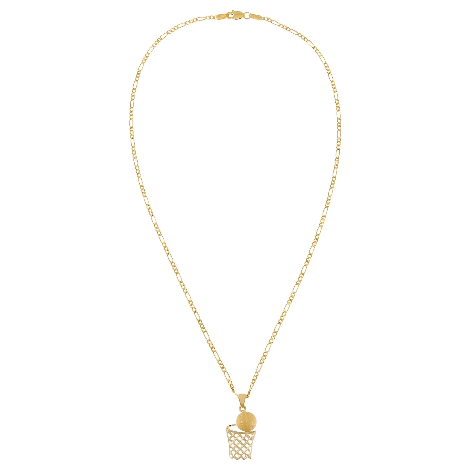 Basketball Hoop Necklace 14K