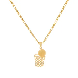 Basketball Hoop Necklace 14K
