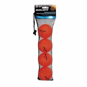 Bauer No Bounce Hockey Ball - Warm Orange (4-Pack)
