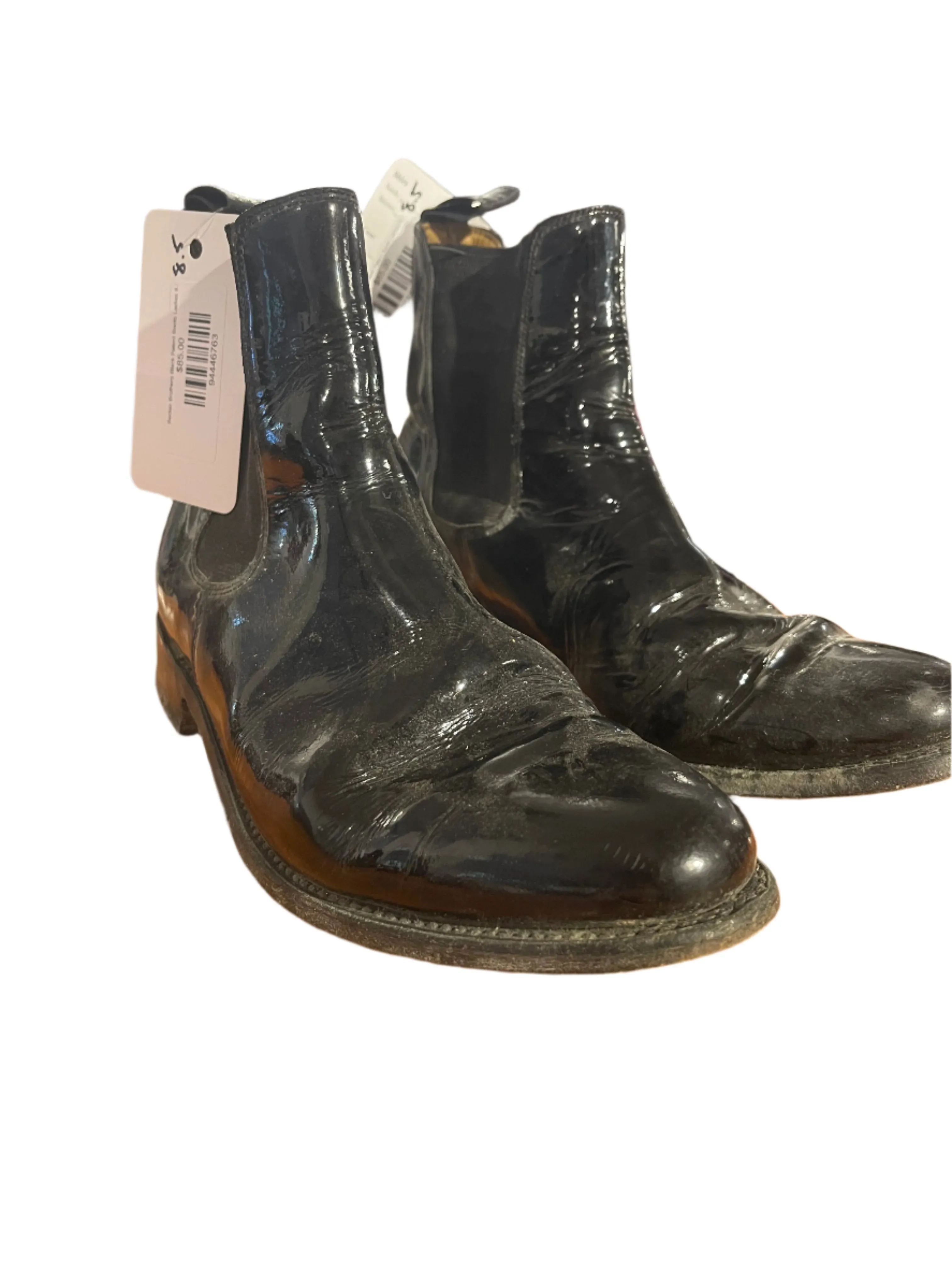 Becker Brothers Black Patent Boots Ladies 8.5