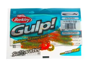 Berkley Gulp Powerbait 4" Pulse Worm -  Pkn Green Fluro Orange ($1 CLEARANCE SALE)