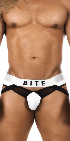 Bitewear Bw2023108 Tuxedo Banana Jockstrap White