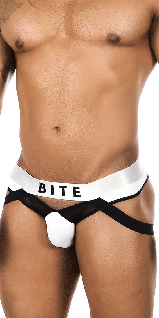 Bitewear Bw2023108 Tuxedo Banana Jockstrap White
