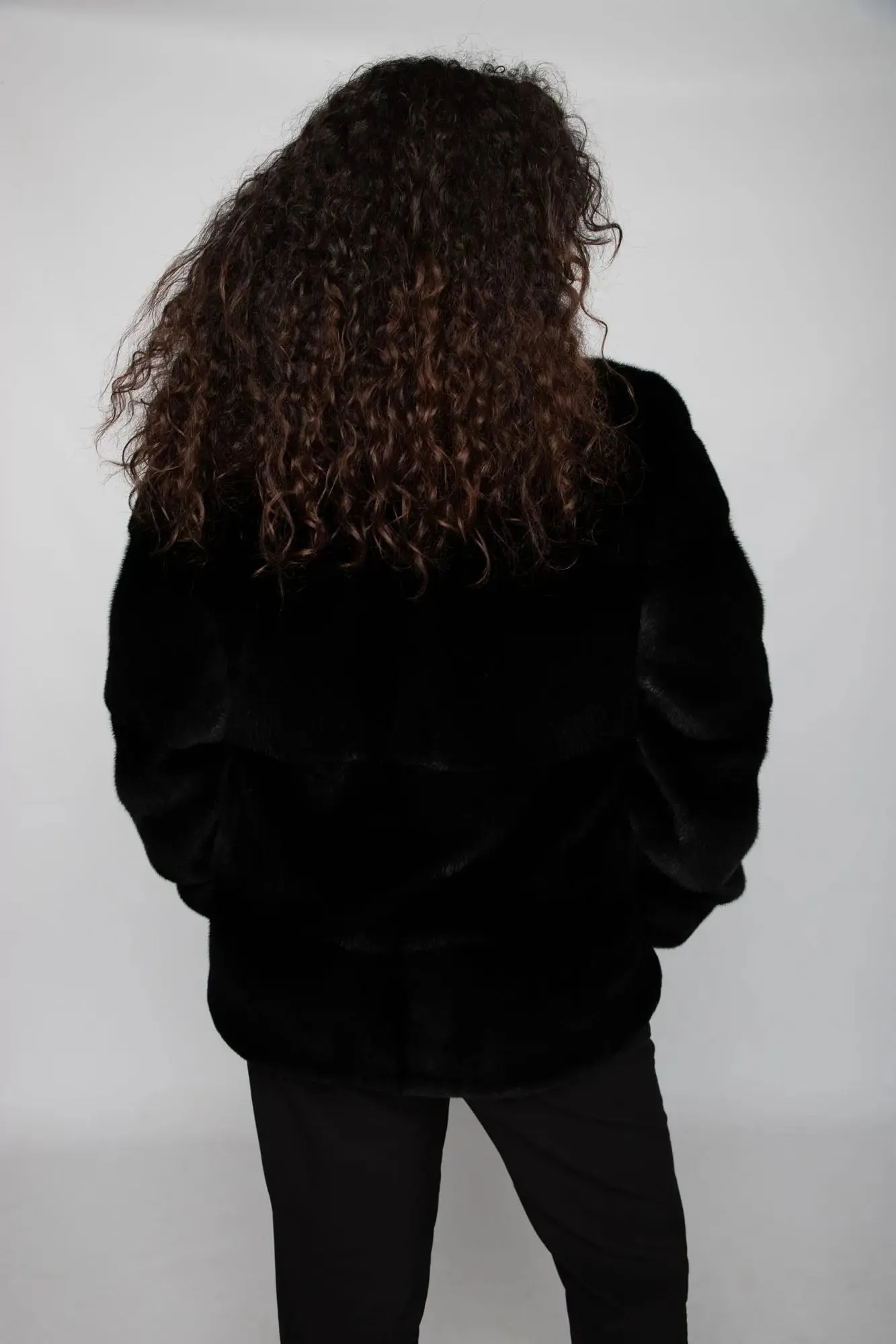 Black Horizontal Mink Jacket