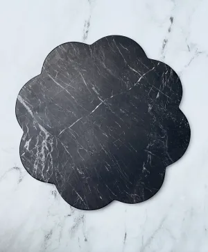 Black Scalloped Marble Serving Board