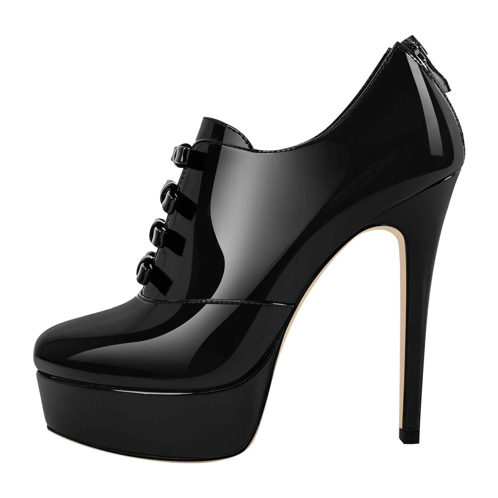 Bow Platform Back Zipper Stiletto Ankle Boots