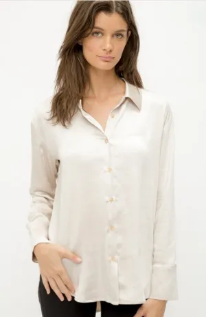 Button Down Satin Relaxed Shirt