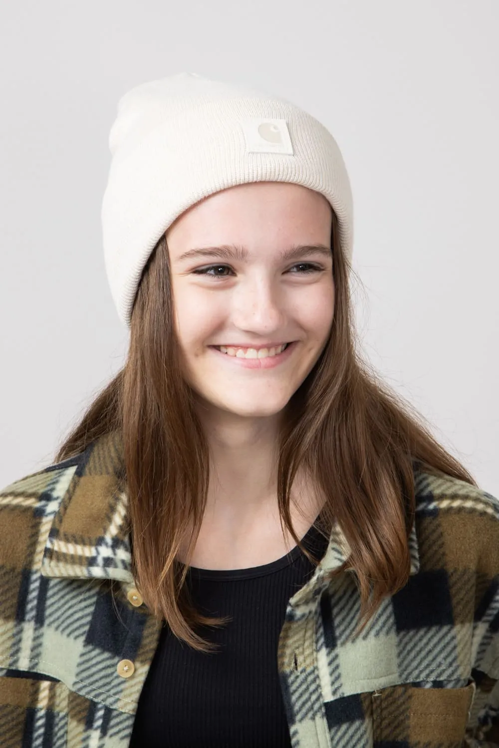 Carhartt Kids Tonal Patch Beanie in Malt | CB8995-T72-UPY-MALT
