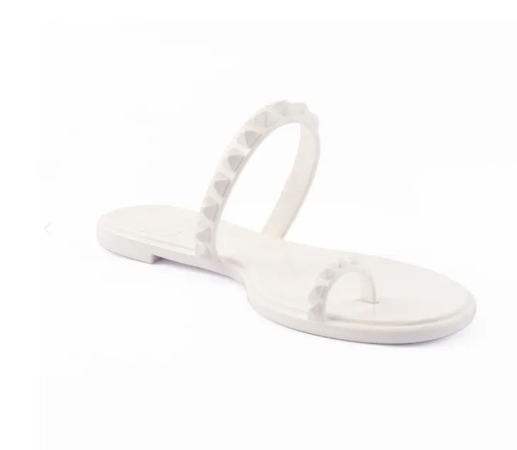 Carmen Sol Maria Flat Sandal - White