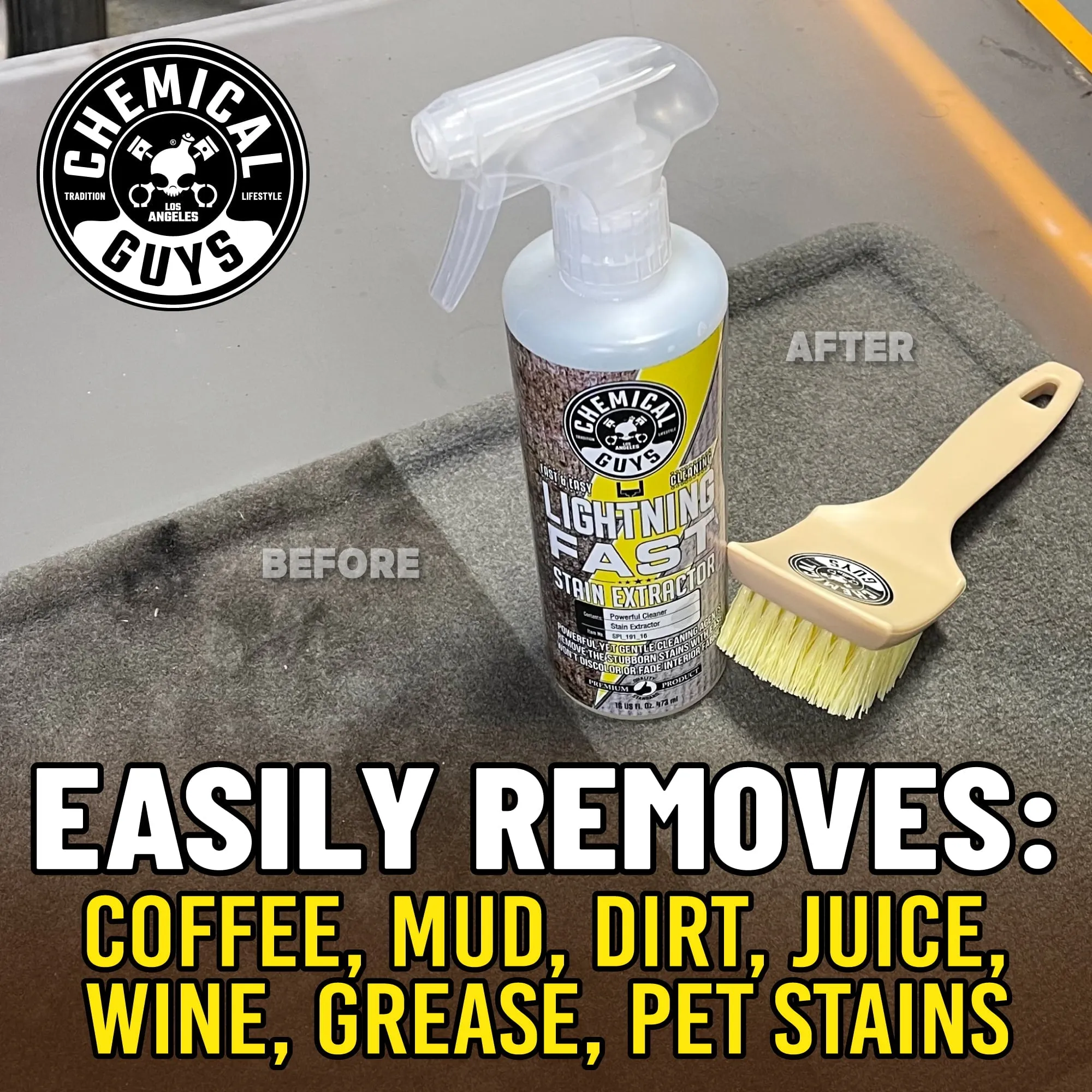Chemical Guys Lightning Fast Carpet & Upholstery Stain Extractor, SPI191, 16 oz