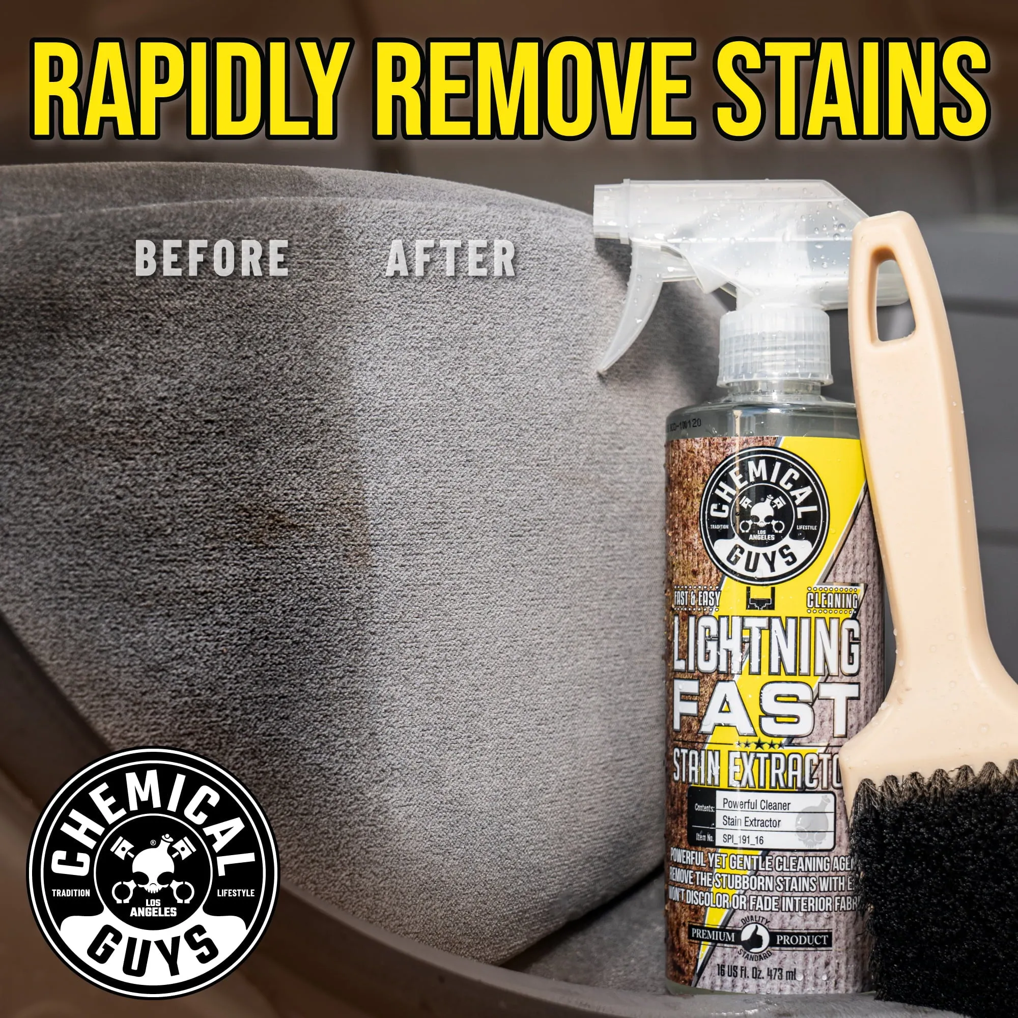 Chemical Guys Lightning Fast Carpet & Upholstery Stain Extractor, SPI191, 16 oz