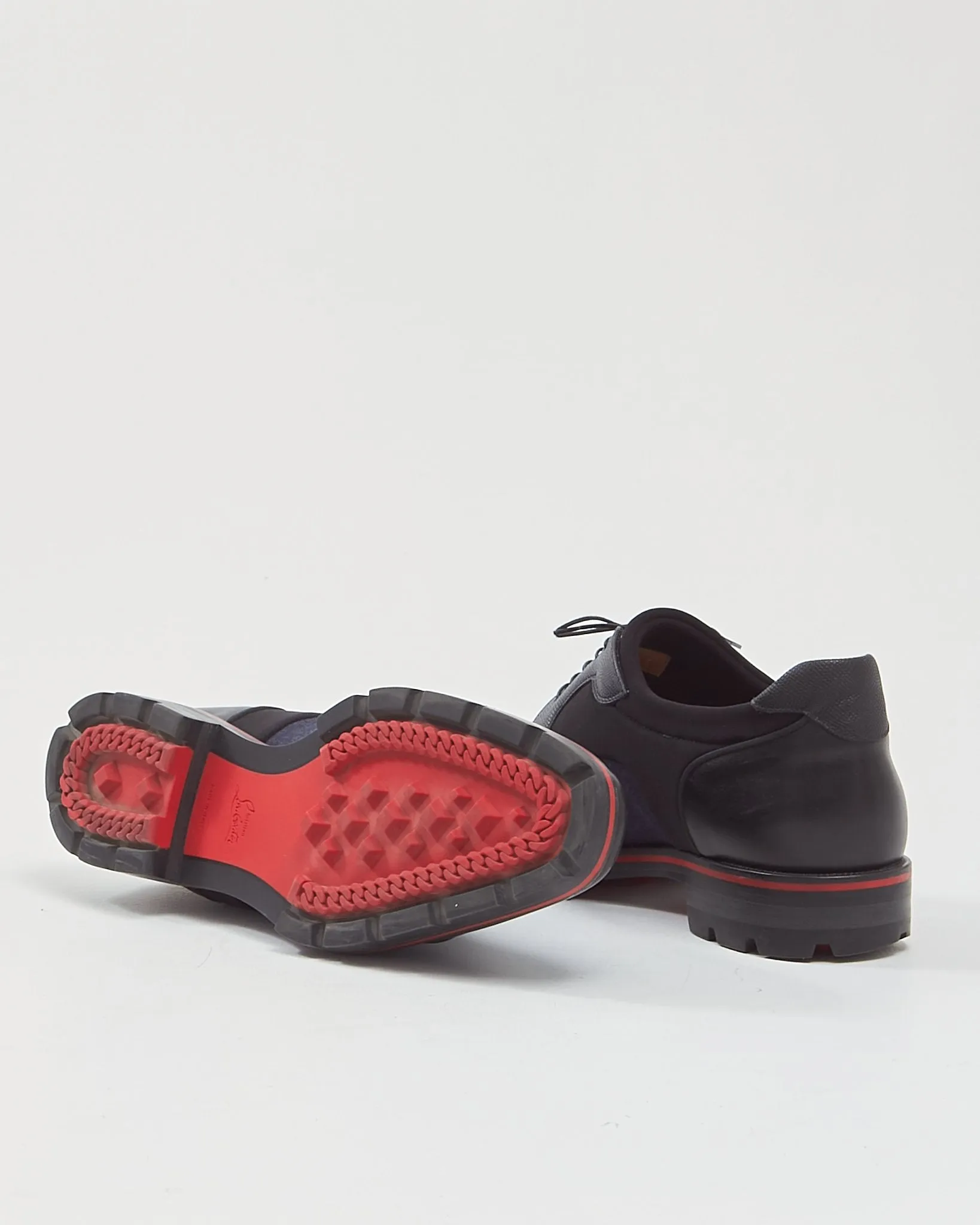 Christian Louboutin Blue Wool/Leather Mika Sky Flat Men’s Sneakers - 45