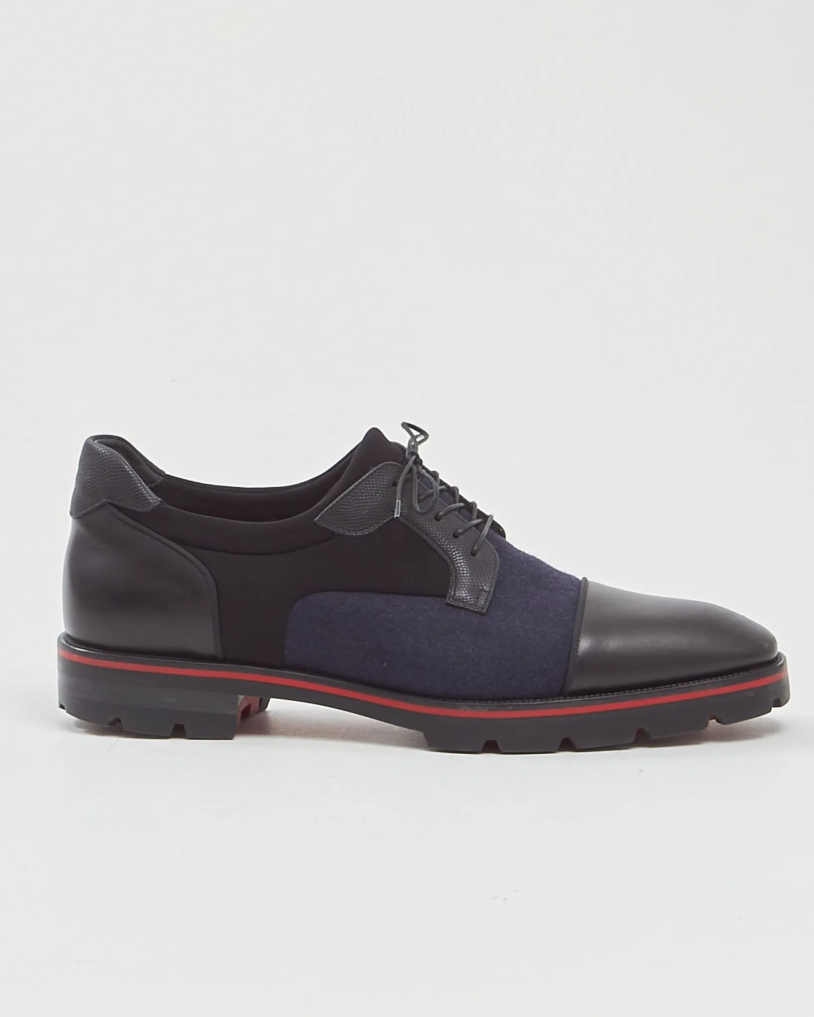 Christian Louboutin Blue Wool/Leather Mika Sky Flat Men’s Sneakers - 45