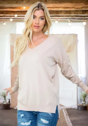 Classic Love Sweater in Light Taupe - Curvy